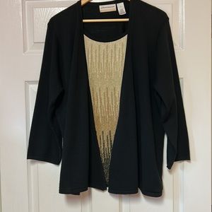 Women's Alfred Dunner Open Front Cardigan with top, One piece. Size 1X VGC